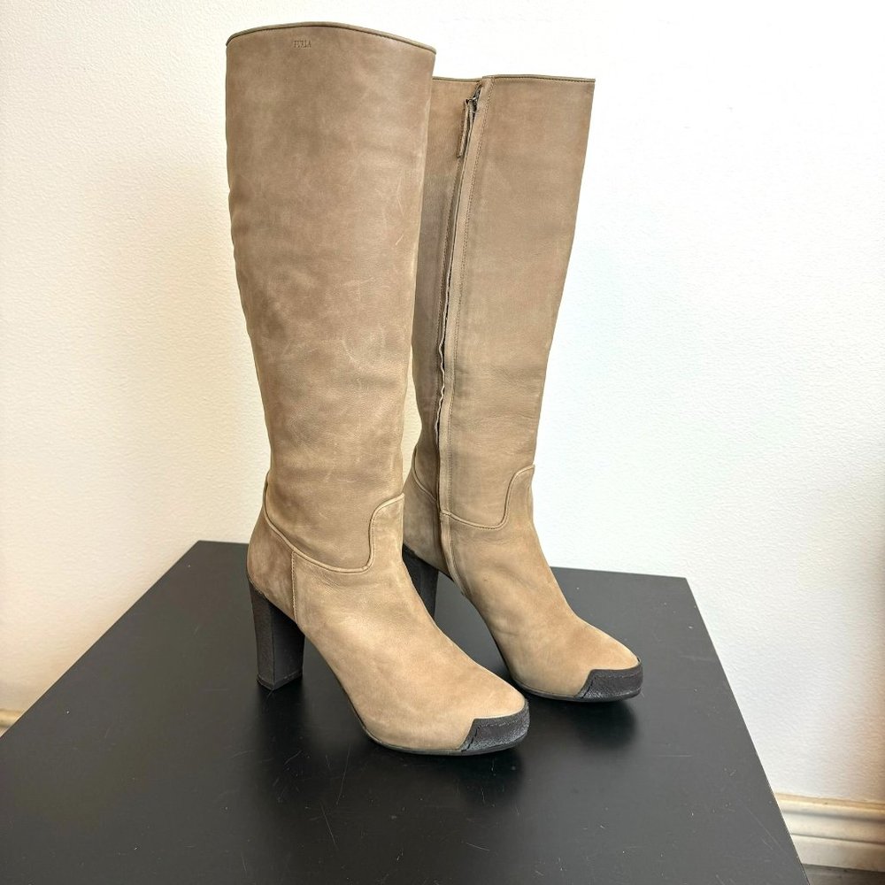 Furla Tan Knee High Heeled Boots EU 39 US 8.5